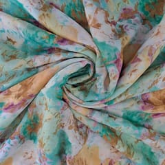 Multi Colour Shimmer Georgette Printed Fabric