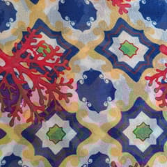 Multi Colour Shimmer Georgette Printed Fabric