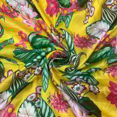 Multi Colour Pure Chanderi Printed Fabric