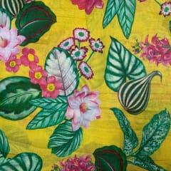 Multi Colour Pure Chanderi Printed Fabric