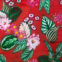 Multi Colour Pure Chanderi Printed Fabric