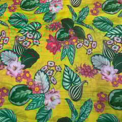 Multi Colour Pure Chanderi Printed Fabric