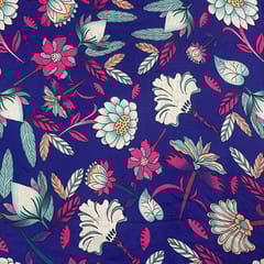 Multi Colour Pure Chanderi Printed Fabric