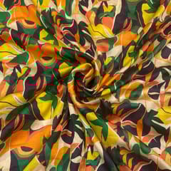 Multi Colour Pure Chanderi Printed Fabric