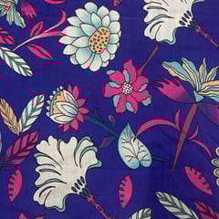 Multi Colour Pure Chanderi Printed Fabric