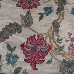 Pink Colour Pure Chanderi Silk Printed Fabric