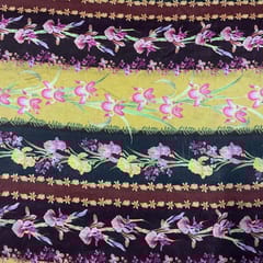 Multi Colour Pure Chanderi Silk Printed Fabric