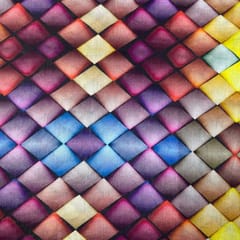 Multi Colour Pure Chanderi Silk Printed Fabric