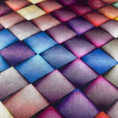 Multi Colour Pure Chanderi Silk Printed Fabric