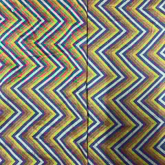 Multi Colour Pure Chanderi Silk Printed Fabric