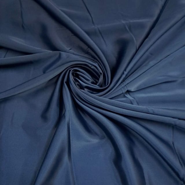 Teal Blue Colour Crepe Satin Fabric