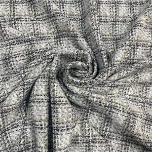 Grey Colour Tweed Fabric