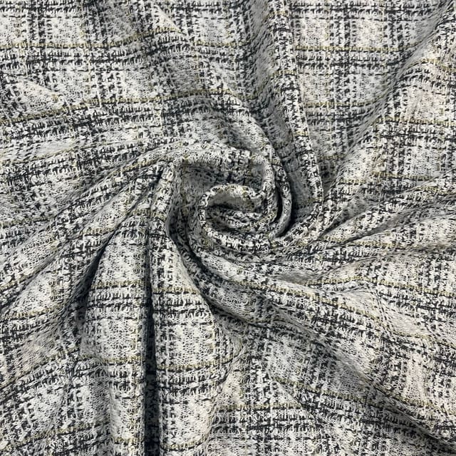 Grey Colour Tweed Fabric