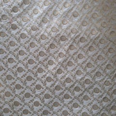 Off White Dyeable Zari Fabric