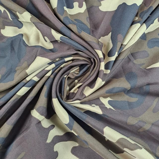 Multi Colour Crepe Printed Fabric