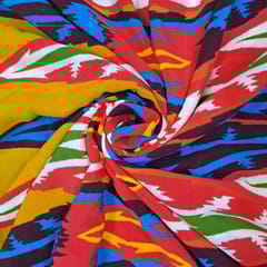 Multi Colour Pure Crepe Printed Fabric