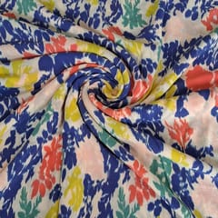 Multi Colour Pure Crepe Printed Fabric