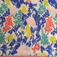 Multi Colour Pure Crepe Printed Fabric