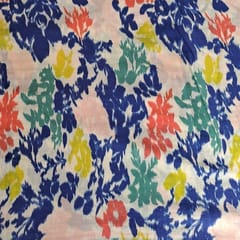 Multi Colour Pure Crepe Printed Fabric