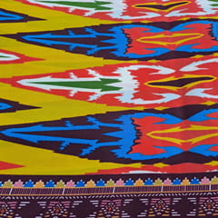 Multi Colour Pure Crepe Printed Fabric