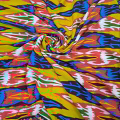 Multi Colour Pure Crepe Printed Fabric