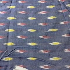 Sky Blue Colour Cotton Ikat Fabric