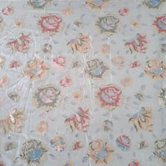 Dyeable Chiffon Embroidered Fabric