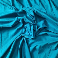 Dull Peacock Blue Colour Cotton Silk Fabric (N394)