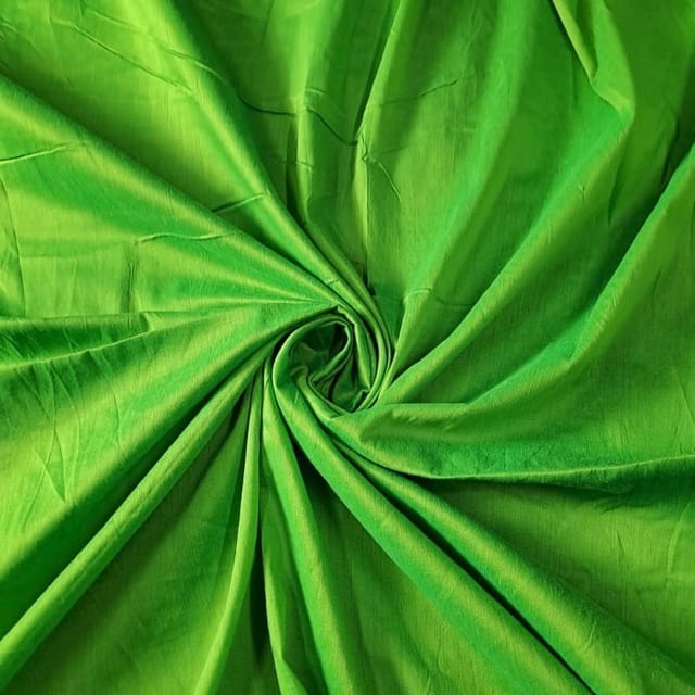 Parrot Green Colour Cotton Silk Fabric (N11)