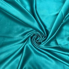 Teal Blue Colour Poly Satin Fabric (N393)