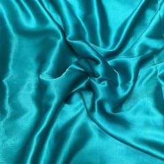 Teal Blue Colour Poly Satin Fabric (N393)