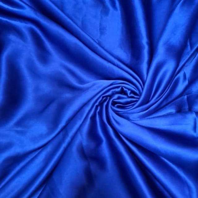 Royal Blue Colour Poly Satin Fabric (N89)