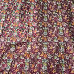 Pink Colour Velvet Printed Fabric