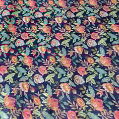 Multi Colour Velvet Printed Fabric