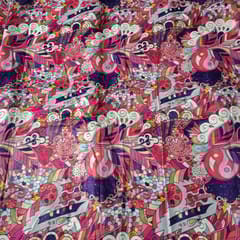 Multi Colour Velvet Printed Fabric