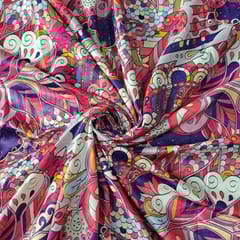 Multi Colour Velvet Printed Fabric