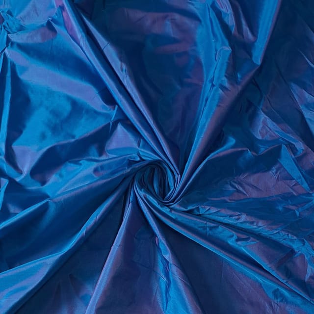 Blue Colour Two Tone Poly Silk Fabric