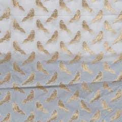 White Dyeable Katan Silk Jacquard Fabric