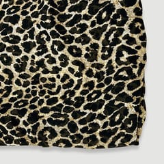 Black With Cream Animal Printed Georgette Fabric