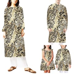 Black, Brown With Cream Animal Printed Georgette Fabric