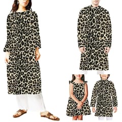 Black With Cream Animal Printed Georgette Fabric