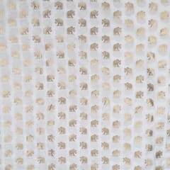 White Dyeable Katan Silk Jacquard Fabric