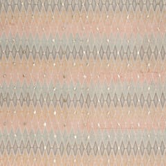 Cream Colour Chanderi Zigzag Embroidered Fabric