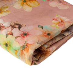 Pink Colour Viscose Shimmer Georgette Printed Fabric