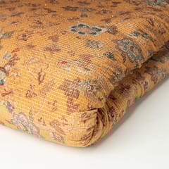 Yellow Colour High Quality Velvet Printed Fabric