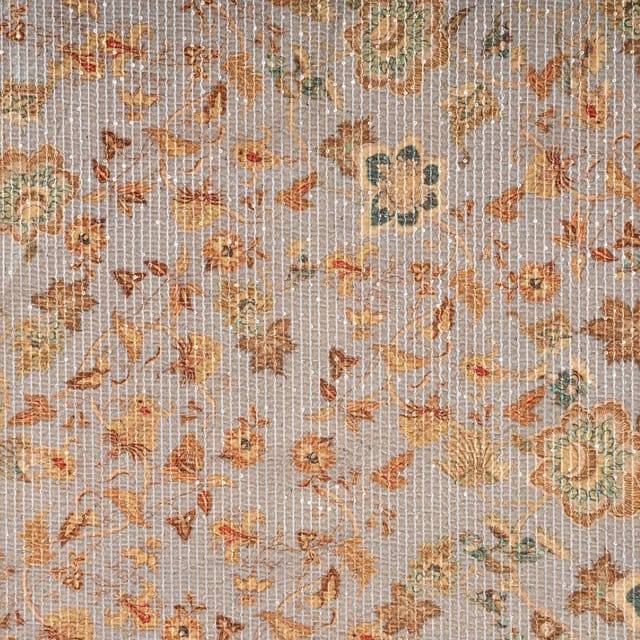 Grey Colour High Quality Velvet Printed Fabric