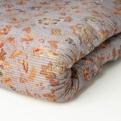 Grey Colour High Quality Velvet Printed Fabric