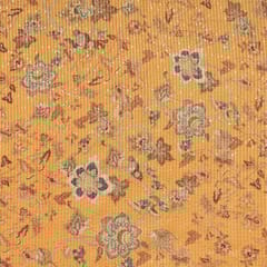 Yellow Colour High Quality Velvet Printed Fabric