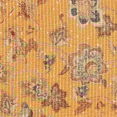 Yellow Colour High Quality Velvet Printed Fabric
