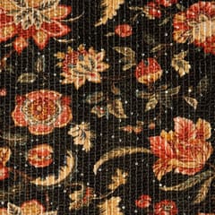 Green Colour Velvet Print with Sequins Embroidered Fabric